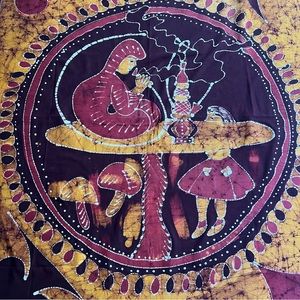 Gypsy Rose - Alice In Wonder Land - Smoking Caterpillar Large Tapestry 83” x 53”